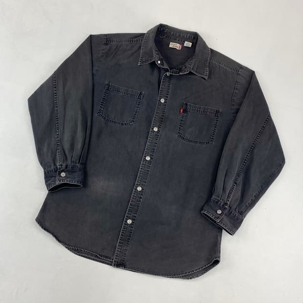 리바이스 레드 탭 흑청 빈티지 워크 셔츠 (105)