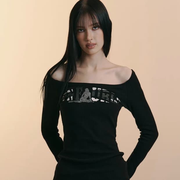 플노팔 Jules 줄스 롱슬리브 오프숄더 블랙 판매 플리즈노팔로우