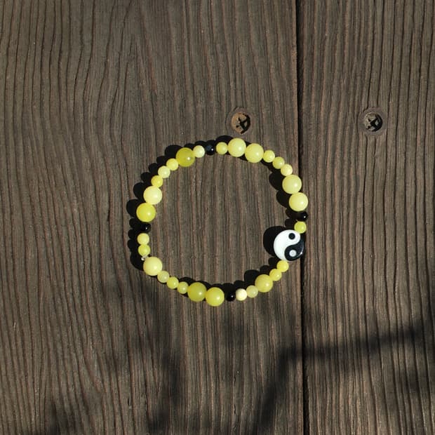 lime yin and yang bracelet