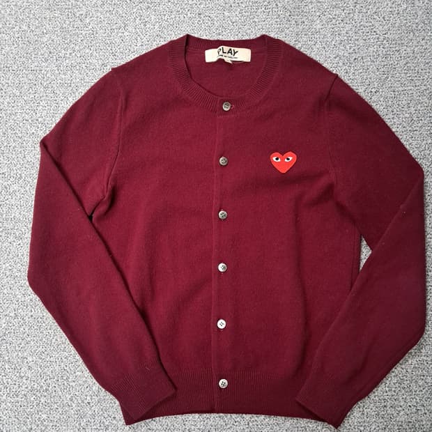 꼼데가르송 버건디 가디건