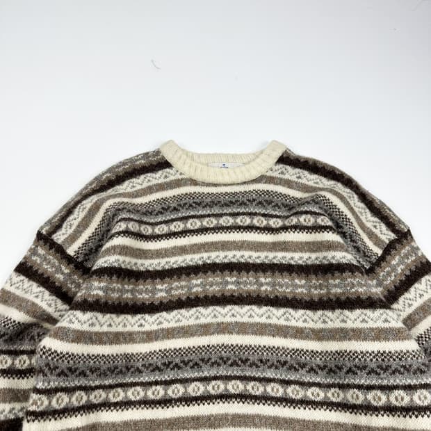 VTG 빈티지 재팬 노르딕 아이보리 울니트 (XXL)