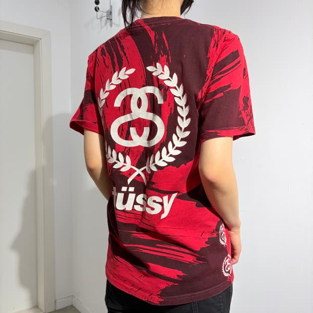 00s STUSSY 프린팅 반팔 티셔츠
