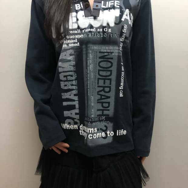 빈티지 네이비 와투케 롱 슬리브