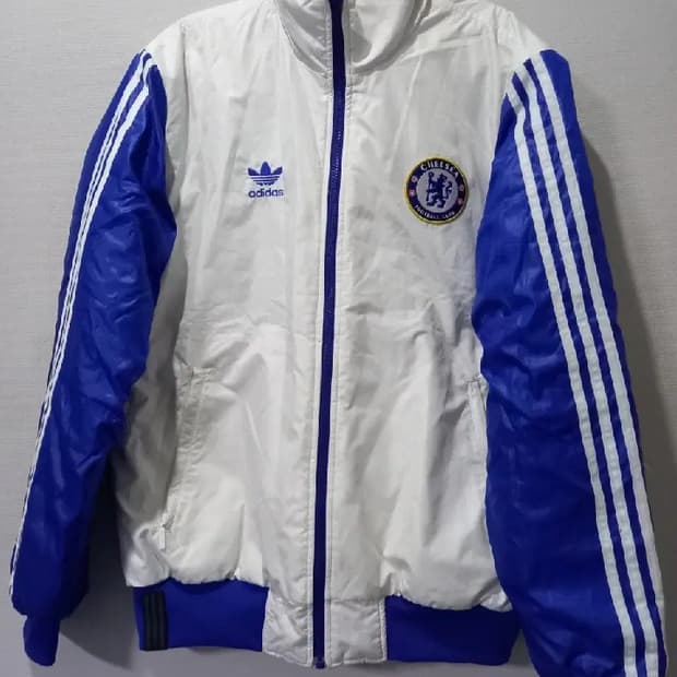 아디다스 첼시FC 리버시블 화이트 블루 양면패딩 100/L