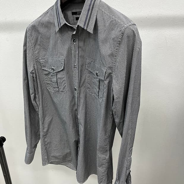 95-100) 구찌 투포켓 깅엄셔츠 