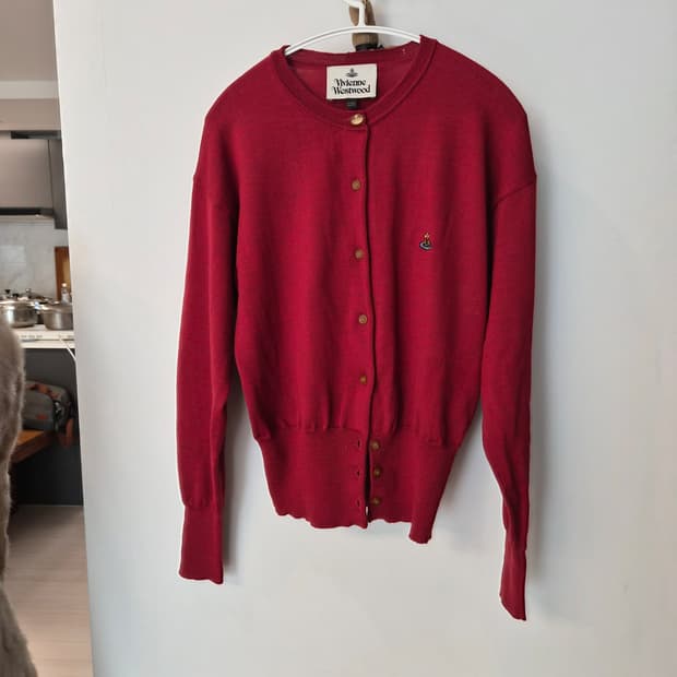 (정품) 비비안 웨스트우드 ORB 로고 가디건 - 레드 (L사이즈)
