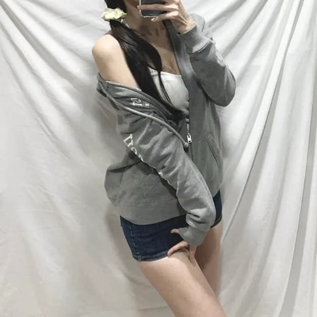 홀리스터 후드집업 ,그레이,M