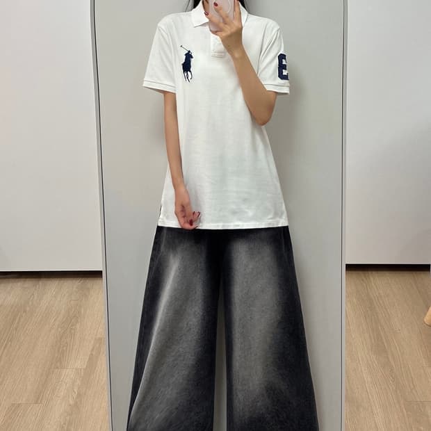 폴로 랄프로렌 빅포니 화이트 카라 반팔 티셔츠