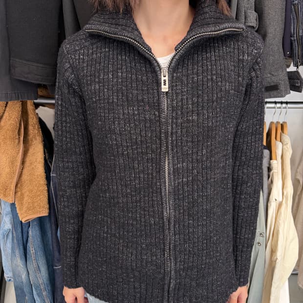 G-Star Raw 립드 니트 집업 자켓 