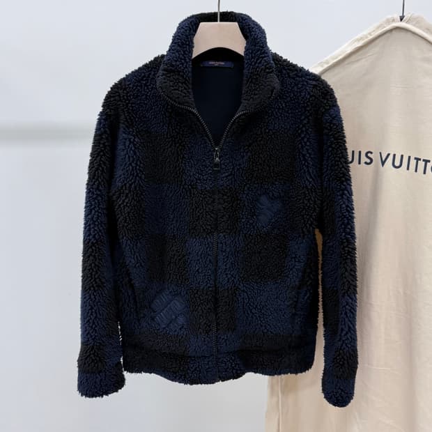 [S+급/S] 루이비통 X 니고 자카드 다미에 플리스 후리스 블루종 자켓