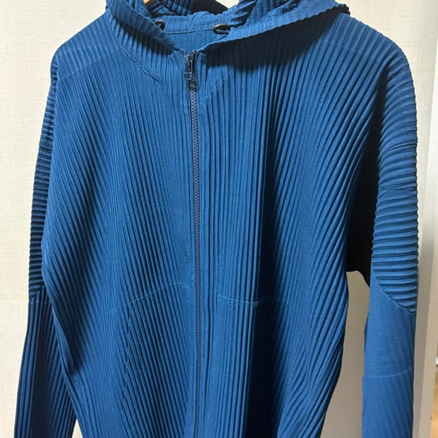 옴므플리세 후드집업 블루 2사이즈