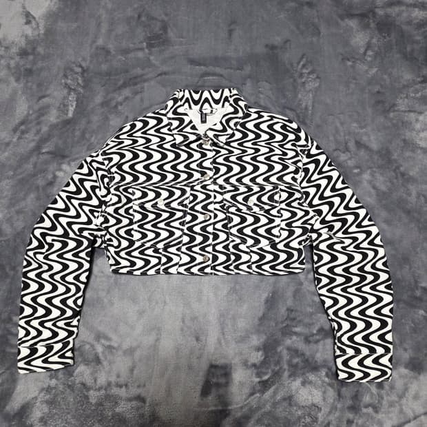 (XS)여성 H&M 패턴 크롭 자켓