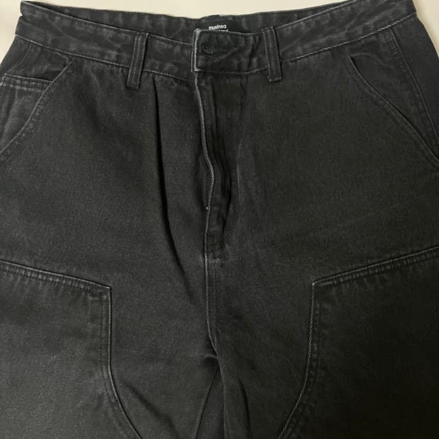 무신사스탠다드 데님 와이드 더블니 팬츠 33