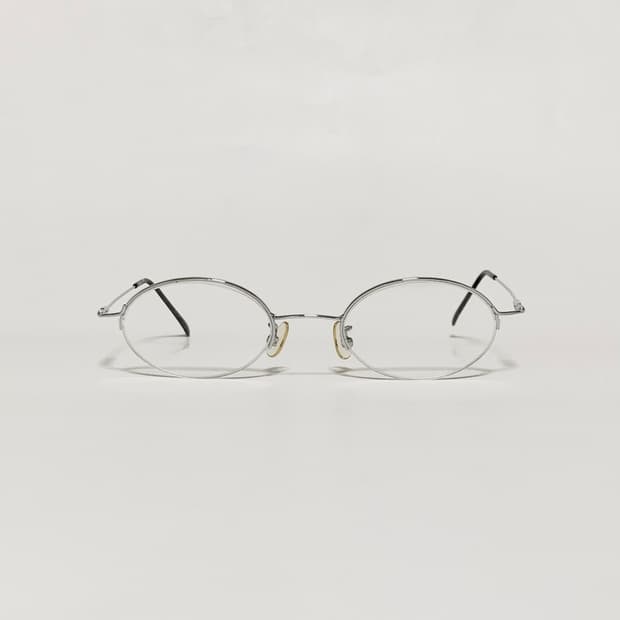 998 빈티지 실버 반무테 오벌 안경 초슬림 스몰사이즈 경량 데드스탁 픽