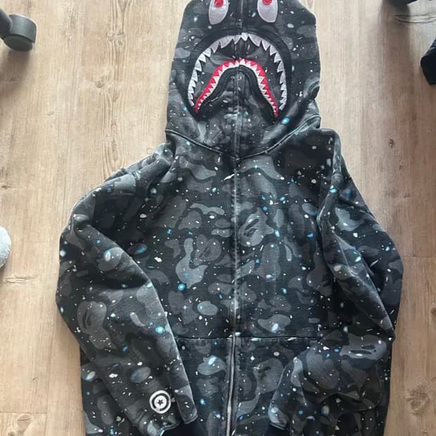 베이프 스페이스 카모 샤크 후드집업