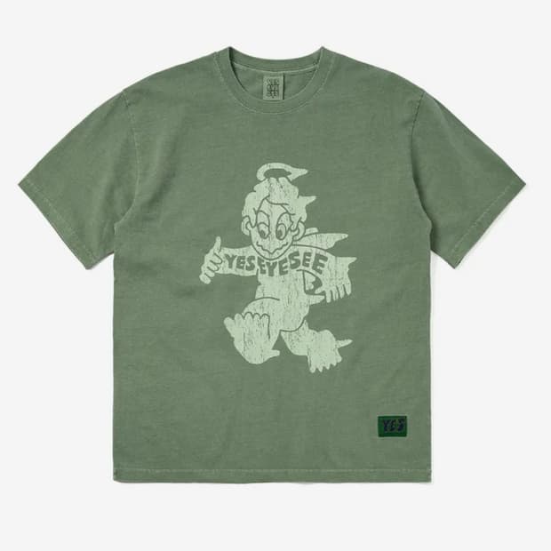 Y.E.S x Tappei Angel Pigment Tee Green S