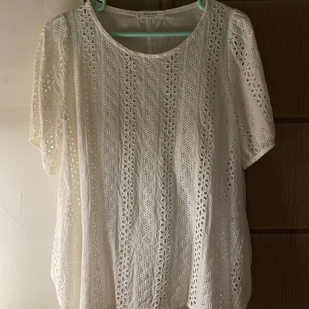 빈티지 모리걸 펀칭 반팔 블라우스