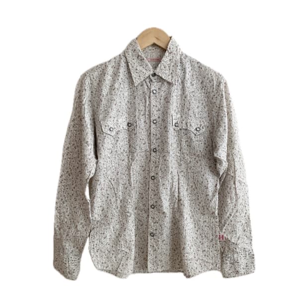 [빈티지] 엔틱 프레피룩 잔꽃 셔츠