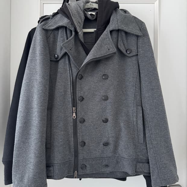 사선지퍼 나폴레옹 후드 코트 자켓