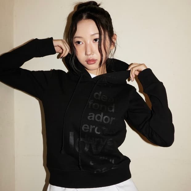 오피쉬 LETTERING HOODIE, BLACK