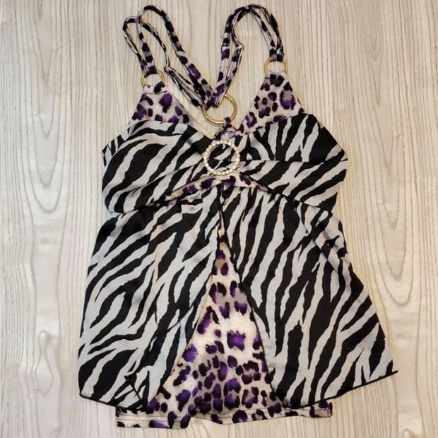 D.i.a 레오파드 큐빅 나시 오네갸루 갸루 빈티지 