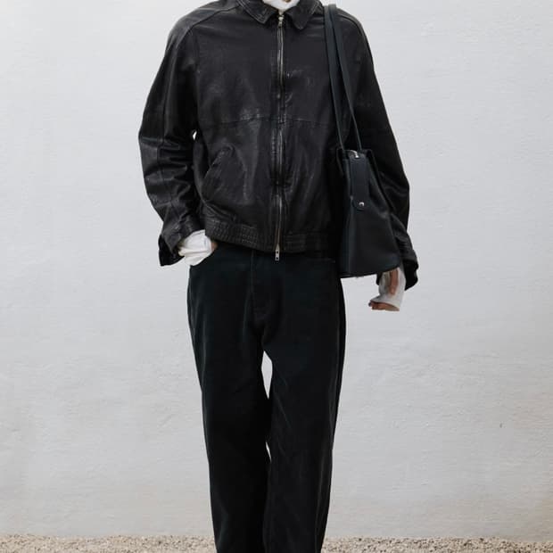 [S] 유스 워시드 레더 블루종