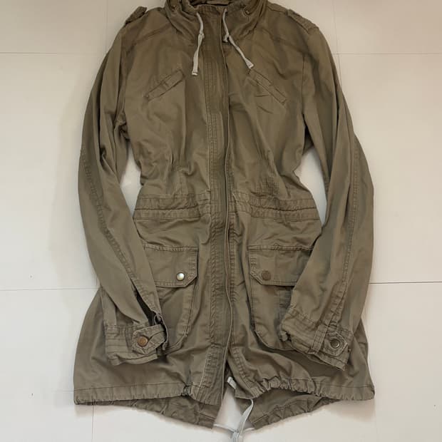 • Khaki Fishtail Bomber Jacket 