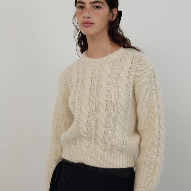 더바넷 THE BARNNET 포프 케이블 니트