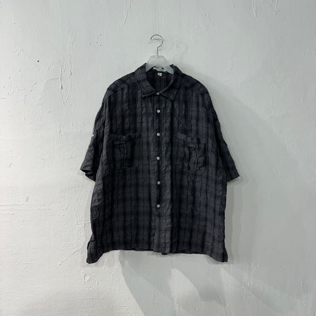 파르티멘토 체크 반팔셔츠 XL