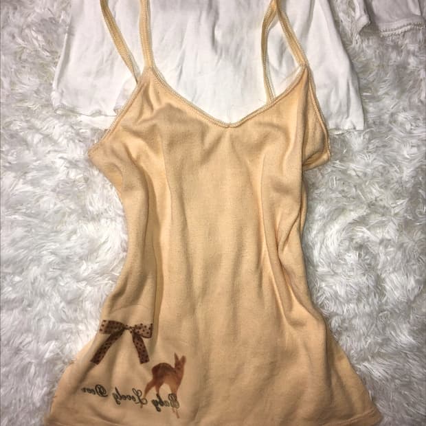 orange babe deer sleeveless top