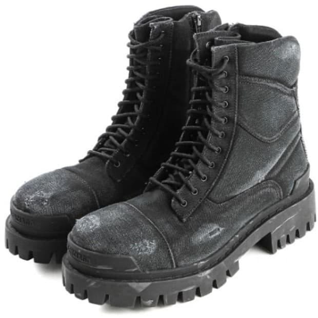 (Size:41) 발렌시아가 스트라이크 부츠 블랙