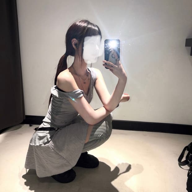 애즈온 나시 스커트 셋업