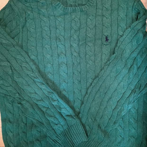 [XXL] 폴로 케이블 꽈배기 딥그린 진녹색 니트 신형 정품 백화점