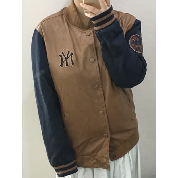 MLB 엠엘비 바시티 가죽 자켓 100