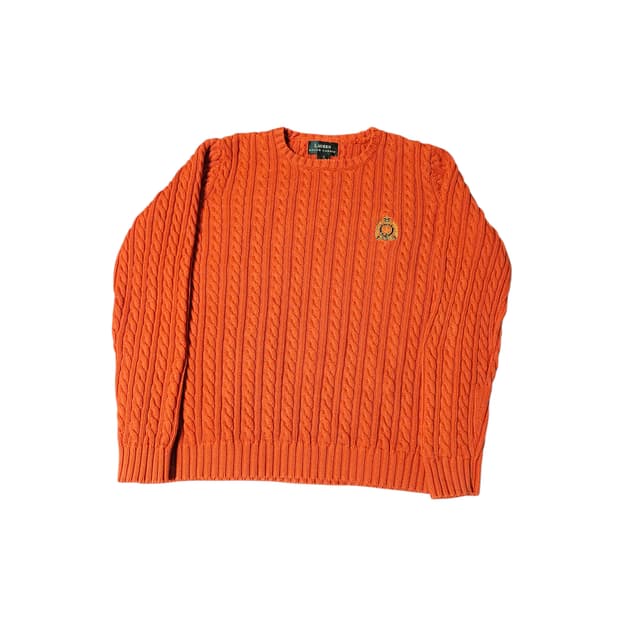 로렌 랄프로렌 케이블 니트 오렌지 S