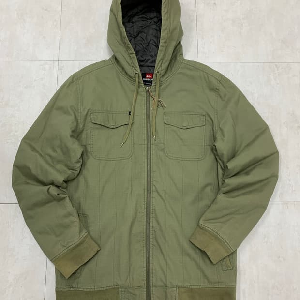 퀵실버 카키 밀리터리 후드집업 #399