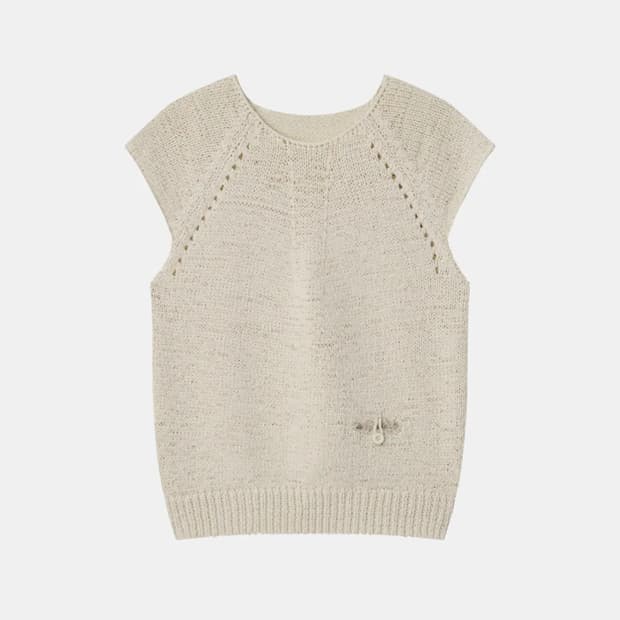 오헤시오 26ss 포켓 반팔 니트 아이보리 새상품