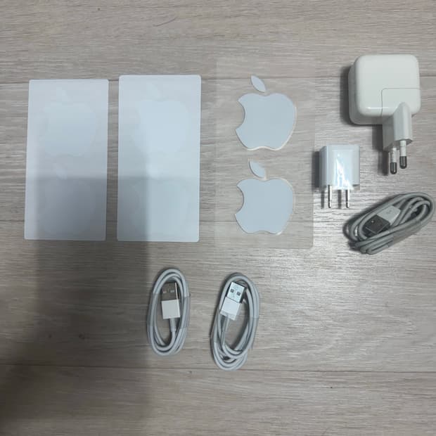 (일괄) 애플 정품 어댑터 스티커 라이트닝 케이블 + 사제품
