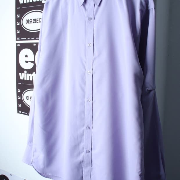 (M-XL) 제너럴 아이디어 셔츠 남방 오버핏 연보라 무지-H33277