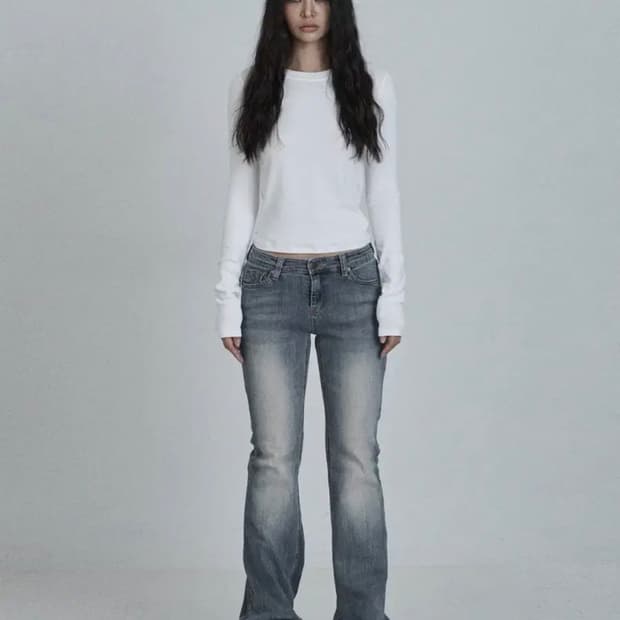 오도어 빈티지 로우 진 블루 1사이즈