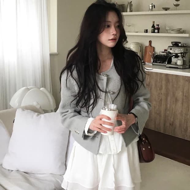 아카이브제이투유  트위드 클라우드자켓 