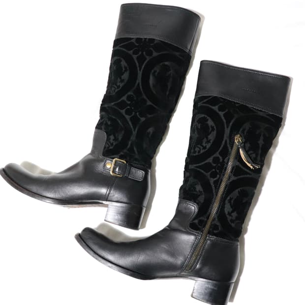 (W)[37] 미우미우 바로크 데보레 벨벳 레더 부츠