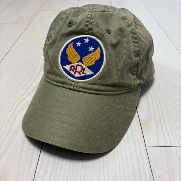 더브알엘 RRL 윙로고 볼캡 카키