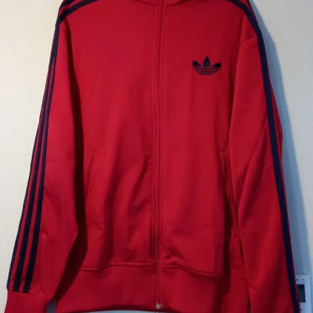 아디다스 파이어버드  빨검 레드 트랙탑 저지 져지집업 100/L