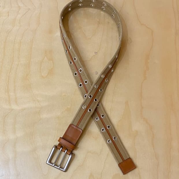 VTG double eyelet belt 빈티지 레더 더블아일렛 벨트