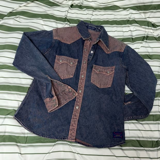 vintage denim washing shirt