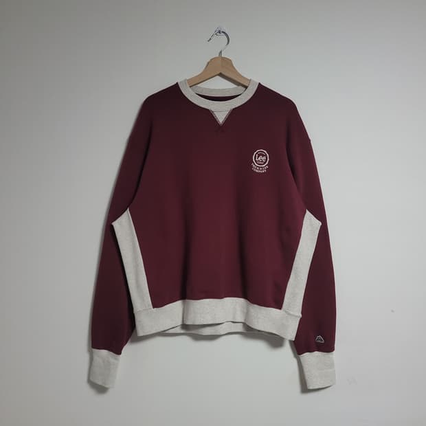 (L) Lee 리 우먼 바인딩 맨투맨 버건디