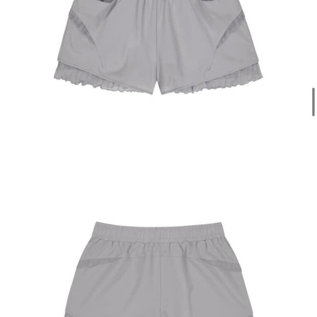 오호스 리버시블 플레이드 트랙 쇼츠 블루그레이