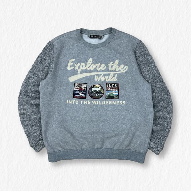 JEEP 니트 슬리브 기모 맨투맨