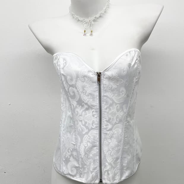 화이트페어리 자카드 코르셋